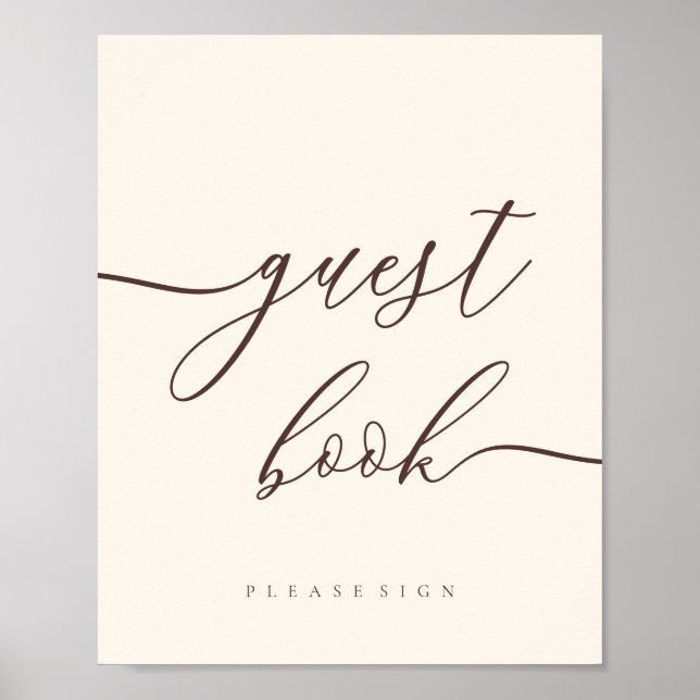 Minimal Chocolate Brown Celebration Guest Poster (Framsidan)