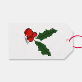 Minimal Christmas Holly Presentetikett