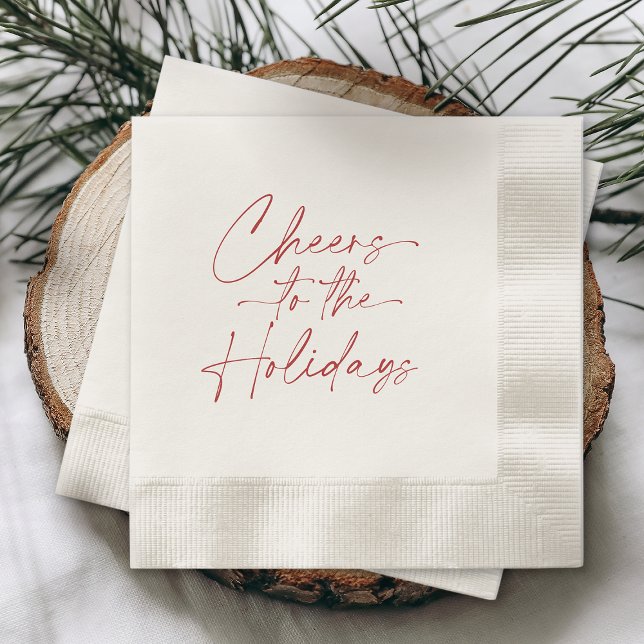 Minimal Christmas Napkin “Cheers to the Holidays” Pappersservett (Skapare uppladdad)