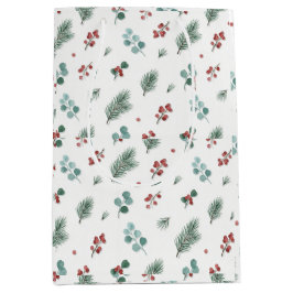 Minimal Christmas Pattern, Pine & Berries 