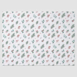 Minimal Christmas Pattern, Pine & Berries 