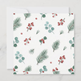 Minimal Christmas Pattern, Pine & Berries  Kort