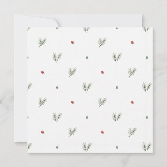 Minimal Christmas Pattern, Scandinavian Pine Kort (Framsida)