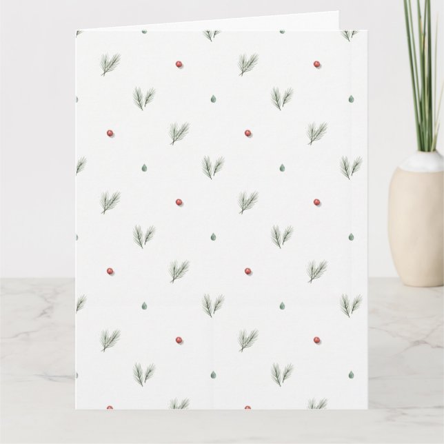 Minimal Christmas Pattern, Scandinavian Pine Kort (Framsida)