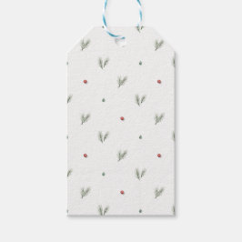 Minimal Christmas Pattern, Scandinavian Pine Presentetikett