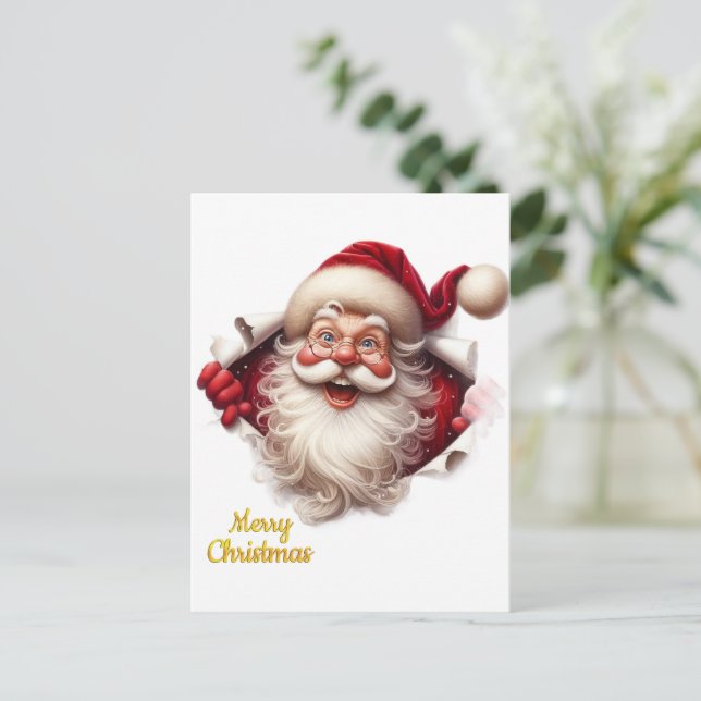 Minimal Christmas Postcard | Line Art Tree | Kalir Helg Vykort (Stående Fram)