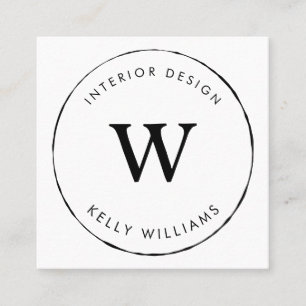 Minimal cirkel - Business Monogram Branding Design Fyrkantigt Visitkort