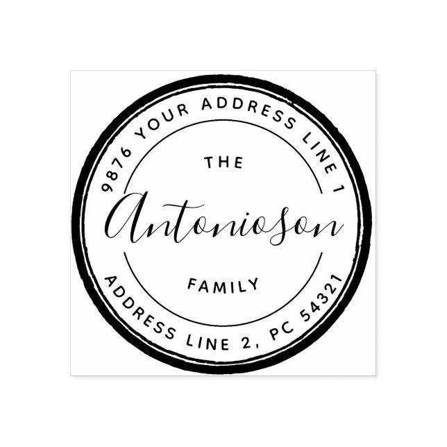 Minimal cirkel Namnteckning Stämpel (Tryck)