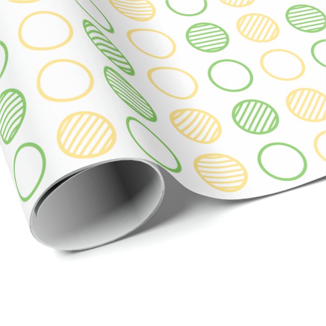 Minimal cirkelrutnät mönster presentpapper (Rullad Hörn)