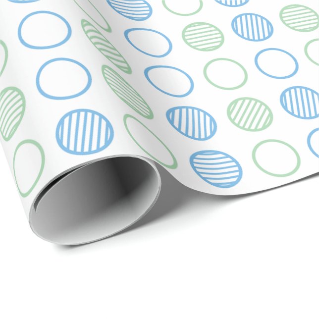 Minimal cirkelrutnätsmönster presentpapper (Rullad Hörn)