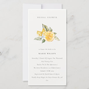 Minimal Citron Botanical Boho Möhippa Inbjudan