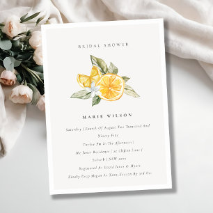 Minimal Citron Botanical Möhippa Inbjudan