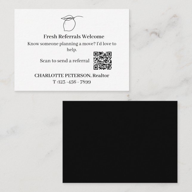 Minimal Citron  Sommar Fastigheter Rabattkort (Fram/baksida)