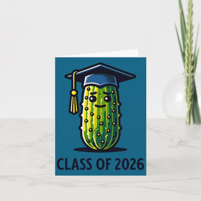 Minimal Class 2026 Graduation Pickle Trendy Kort (Framsida)