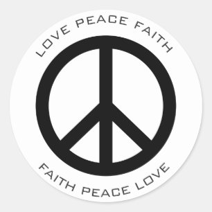 Minimal Classial Peace Kärlek Faith Social Justice Runt Klistermärke