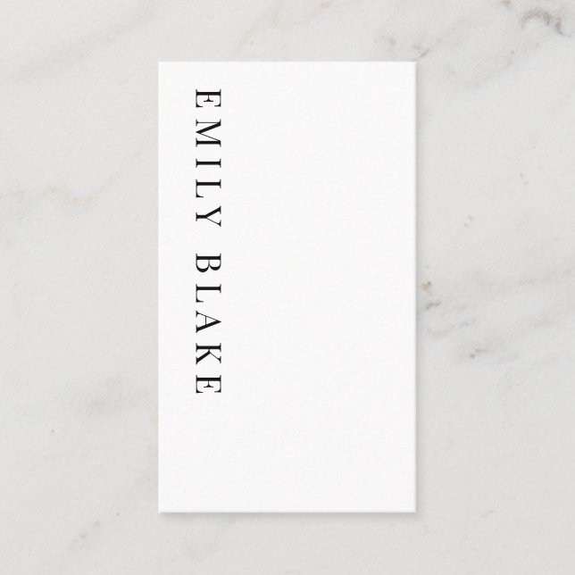 Minimal Classic Vertical Business Card Visitkort (Framsida)