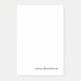 Minimal Classic White Masculine Design Post-it Block