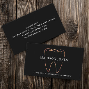 Minimal Classy Ro Guld Dentist logotyp Modern Visitkort
