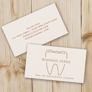 Minimal Classy Terracotta Dentist logotyp Modern Visitkort