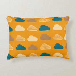 Minimal Clouds Pattern – Orange Sky Vibes Prydnadskudde