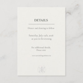 Minimal Coastal Sand Dollar Wedding Tilläggskort