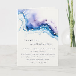 Minimal Coastal Sea Beach Watercolor Wedding Tack Kort