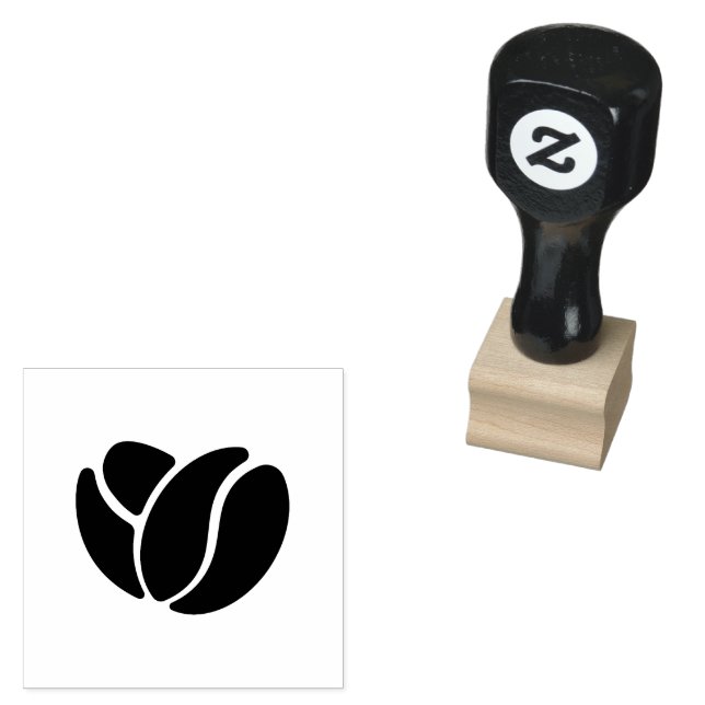 Minimal Coffee Bean Icon Stamp Design Stämpel (Stämplad)