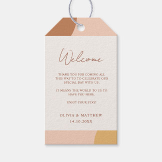 Minimal Colorful Boho Arches Welcome Wedding Presentetikett