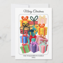 Minimal Colorful Gifts Holiday Card Julkort