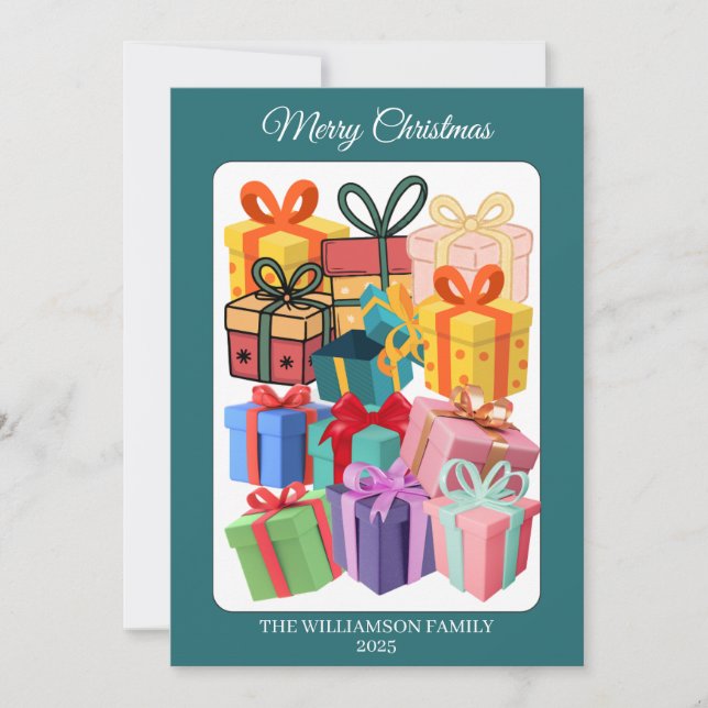 Minimal Colorful Gifts Holiday Card Julkort (Framsida)