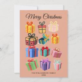 Minimal Colorful Gifts Holiday Card Julkort