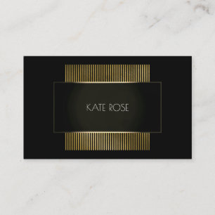 Minimal Conceptual Black Guld Hairdresser Visitkort
