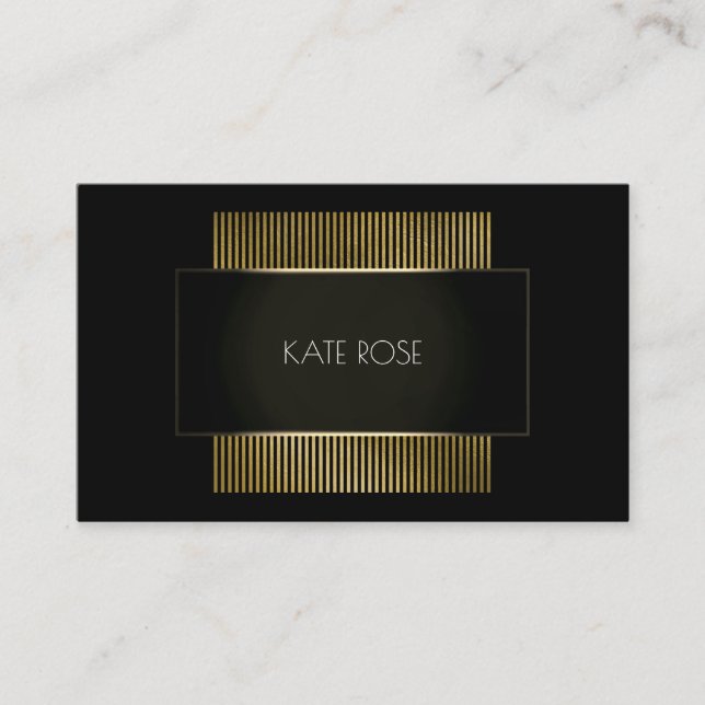 Minimal Conceptual Black Guld Hairdresser Visitkort (Framsida)