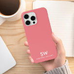 Minimal Coral Rosa Modern Initial Monogram<br><div class="desc">Minimal Coral Rosa Modern Initial Monogram iphone case</div>