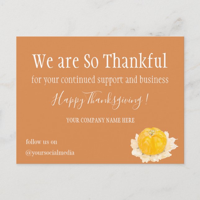 Minimal Corporate Happy thanksgiving Helg Vykort (Framsida)