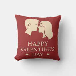 Minimal Couple Silhouette Valentines Decorative Kudde