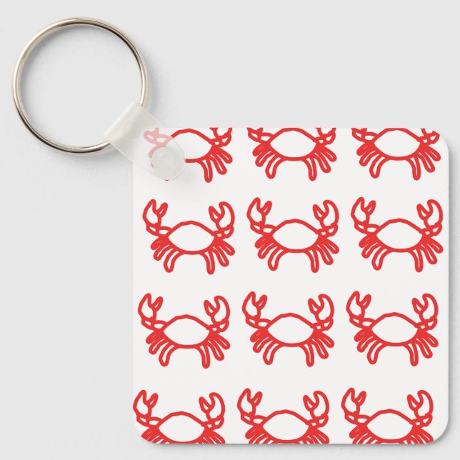 Minimal Crab Zodiac Keychain – Modern Nyckelring (Framsida)