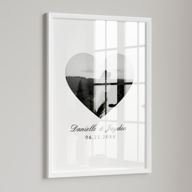 Minimal Custom Heart Photo Couples Poster (Skapare uppladdad)