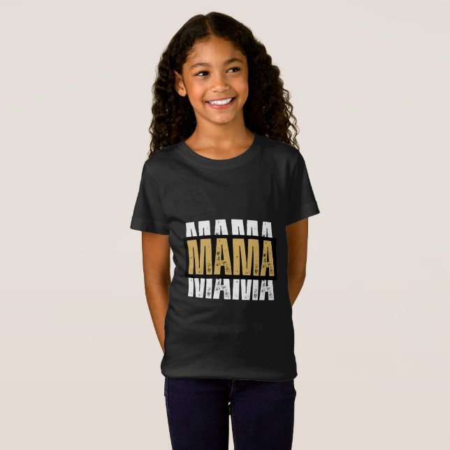 Minimal Cute bear-mom Typography Art T Shirt (Hel framsida)