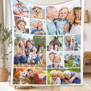 Minimal Cute Simple Unik 12 Photo Collage Fleecefilt