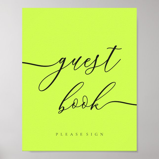 Minimal Cyber Lime Jet Black firande gäst Poster (Framsidan)