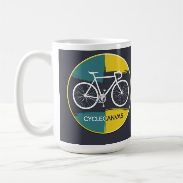 Minimal cykelillustration –  kaffemugg (Vänster)