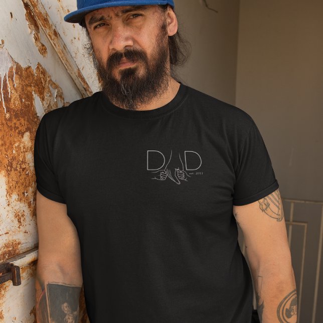 Minimal Dad Line Art Father Child Design T Shirt (Skapare uppladdad)