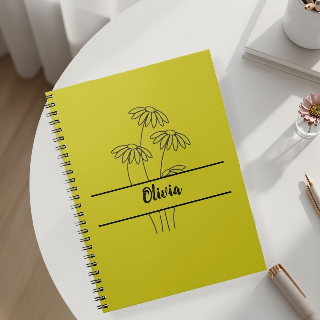 Minimal daisies notebook for girls anteckningsbok (Skapare uppladdad)