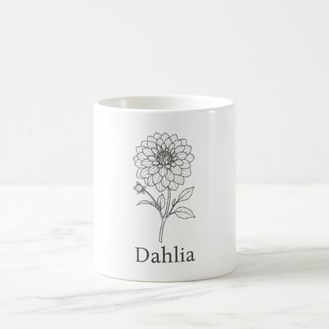 Minimal Daliablomillustration Kaffemugg (Center)