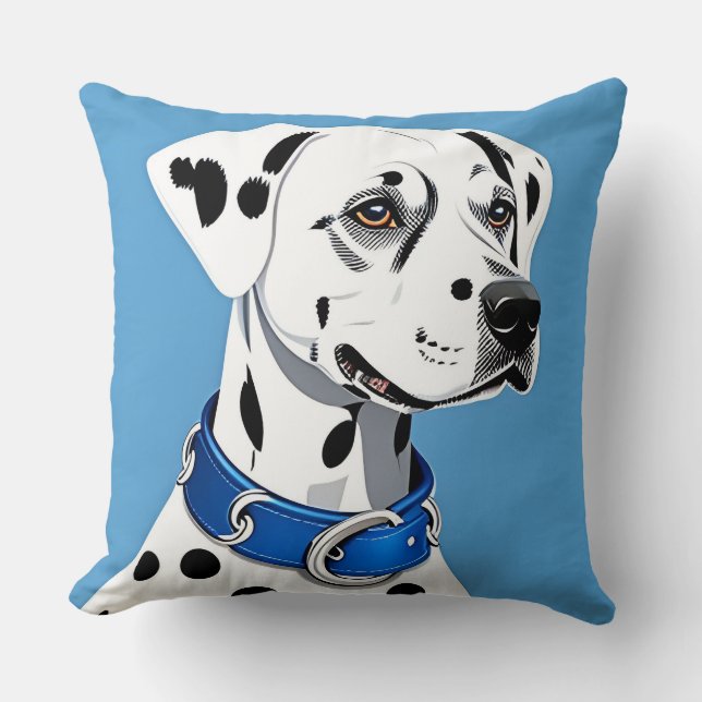 Minimal Dalmatian Hund Elegant Hund Ägare Inrednin Kudde (Framsida)