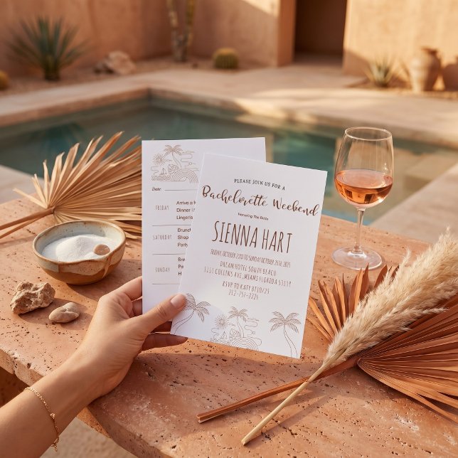 Minimal dandakarneje veckoslutsschema för möhippa inbjudningar (Skapare uppladdad)