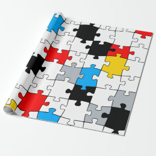 Minimal de Stijl Jigszle Puzzle Färg Presentpapper