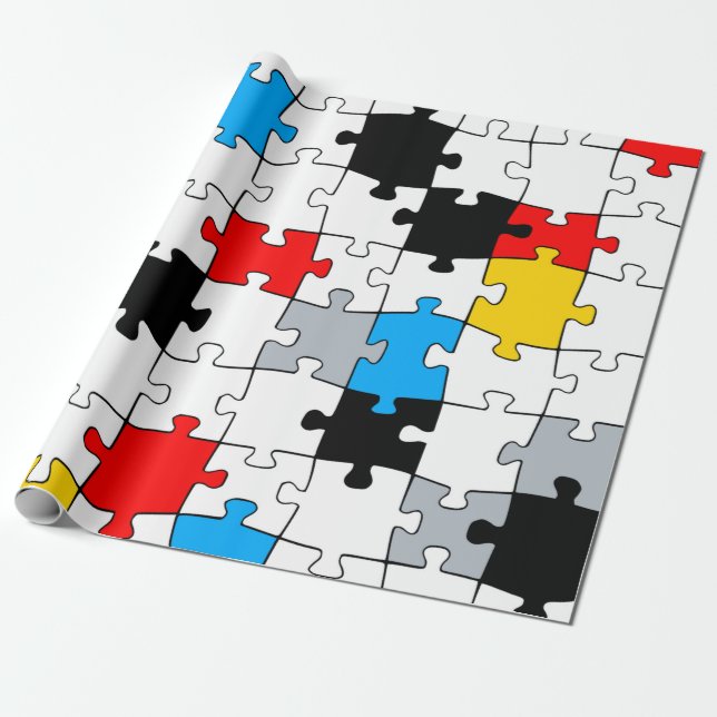 Minimal de Stijl Jigszle Puzzle Färg Presentpapper (Utrullad)