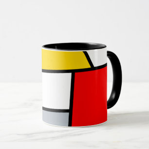 Minimal de Stijl Retro Polygon Färg-sammansättning Mugg